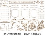 vintage ornament set. flourish... | Shutterstock .eps vector #1524450698
