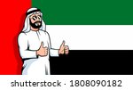 arabic man thumbs up on united... | Shutterstock .eps vector #1808090182
