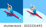 woman on split with backbend  ... | Shutterstock .eps vector #2022231692