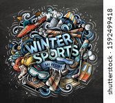 winter sport time hand drawn... | Shutterstock .eps vector #1592499418