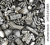 cartoon doodles hawaii seamless ... | Shutterstock .eps vector #1951141585