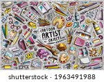 colorful vector hand drawn... | Shutterstock .eps vector #1963491988