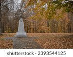 Small photo of Tennessee -Sep 5, 2023: War of 1812 Memorial along Natchez Trace Parkway. During War of 1812 soldiers marched to battle Old Natchez Trace. Natchez Trace National Scenic Trail, Autumn foliage.