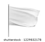 3d rendering of white flag... | Shutterstock . vector #1229832178