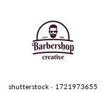 barbershop logo design  man... | Shutterstock .eps vector #1721973655