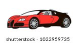 sport red with black car vector ...