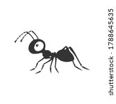 ant silhouette vector on a...