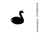 swan silhouette icon vector on... | Shutterstock .eps vector #1979087642