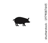 pig silhouette icon vector on a ... | Shutterstock .eps vector #1979087645