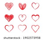hand drawn hearts set.  vector... | Shutterstock .eps vector #1902573958