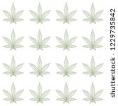 Cannabis. Green Leaves. Sketch. ...