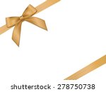 shiny holiday gold satin ribbon ... | Shutterstock .eps vector #278750738