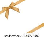 shiny holiday gold satin ribbon ... | Shutterstock . vector #355772552