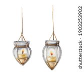 Boho Style Glass Lanterns With...