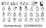 vector set of cute gnome.... | Shutterstock .eps vector #2105843102