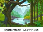 a stream of river flowing... | Shutterstock .eps vector #661944655