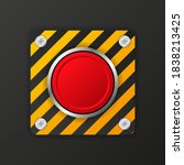 yellow alarm button on red... | Shutterstock .eps vector #1838213425