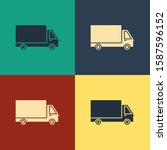 color delivery cargo truck... | Shutterstock . vector #1587596152