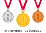 gold medal. silver medal.... | Shutterstock .eps vector #393005212