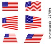 6 american flag designs   vector | Shutterstock .eps vector #267596