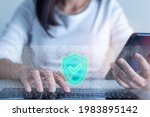 Small photo of Woman hand enter a one time password for the validation process on laptop, Mobile OTP secure Verification Method, 2-Step authentication web page, Concept cyber security safe data protection business.