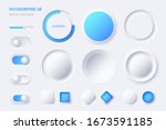 neomorphic ui ux white design... | Shutterstock .eps vector #1673591185