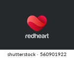 heart logo design vector... | Shutterstock .eps vector #560901922