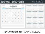 Calendar Planner For 2018 Year. ...