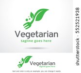 vegetarian logo template design ... | Shutterstock .eps vector #552521938