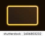 bright gold neon glowing sign... | Shutterstock . vector #1606803232