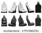 Seat car chair set leather automobile. 3D rendering