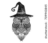 Halloween Owl And Witch Hat ...