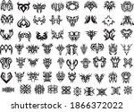  tattoo in vector. sticker... | Shutterstock .eps vector #1866372022