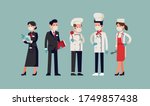 restaurant staff ready to... | Shutterstock .eps vector #1749857438