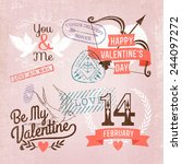 vector retro looking valentine... | Shutterstock .eps vector #244097272
