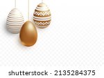 set of vector painted eggs png. ... | Shutterstock .eps vector #2135284375