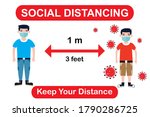 social distancing. keep a... | Shutterstock .eps vector #1790286725