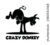 Crazy Donkey Silhouette Vector...