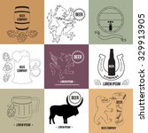 set of beer logo templates and... | Shutterstock .eps vector #329913905