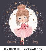 little princess girl vector... | Shutterstock .eps vector #2068228448