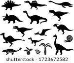 various dinosaurs silhouette... | Shutterstock .eps vector #1723672582