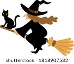 illustration of  a black cat... | Shutterstock .eps vector #1818907532