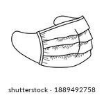 sterile medical face mask on... | Shutterstock .eps vector #1889492758