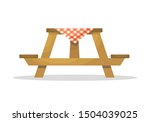 Wooden Picnic Park Table With...