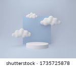 3d white pedestal display with... | Shutterstock . vector #1735725878