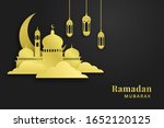 ramadan kareem. gold greeting... | Shutterstock .eps vector #1652120125