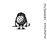 Standing Golfball Cartoon With...