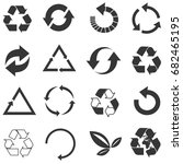 recycled eco vector icon set | Shutterstock .eps vector #682465195