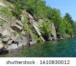 Rocks on the shore of Wazee Lake near Black River Falls, Wisconsin