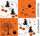 halloween  orange and black... | Shutterstock .eps vector #1505907182